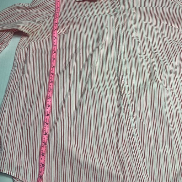 Roamans women’s Red Striped Shirt size 22W 3/4 sleeves - Picture 6 of 6
